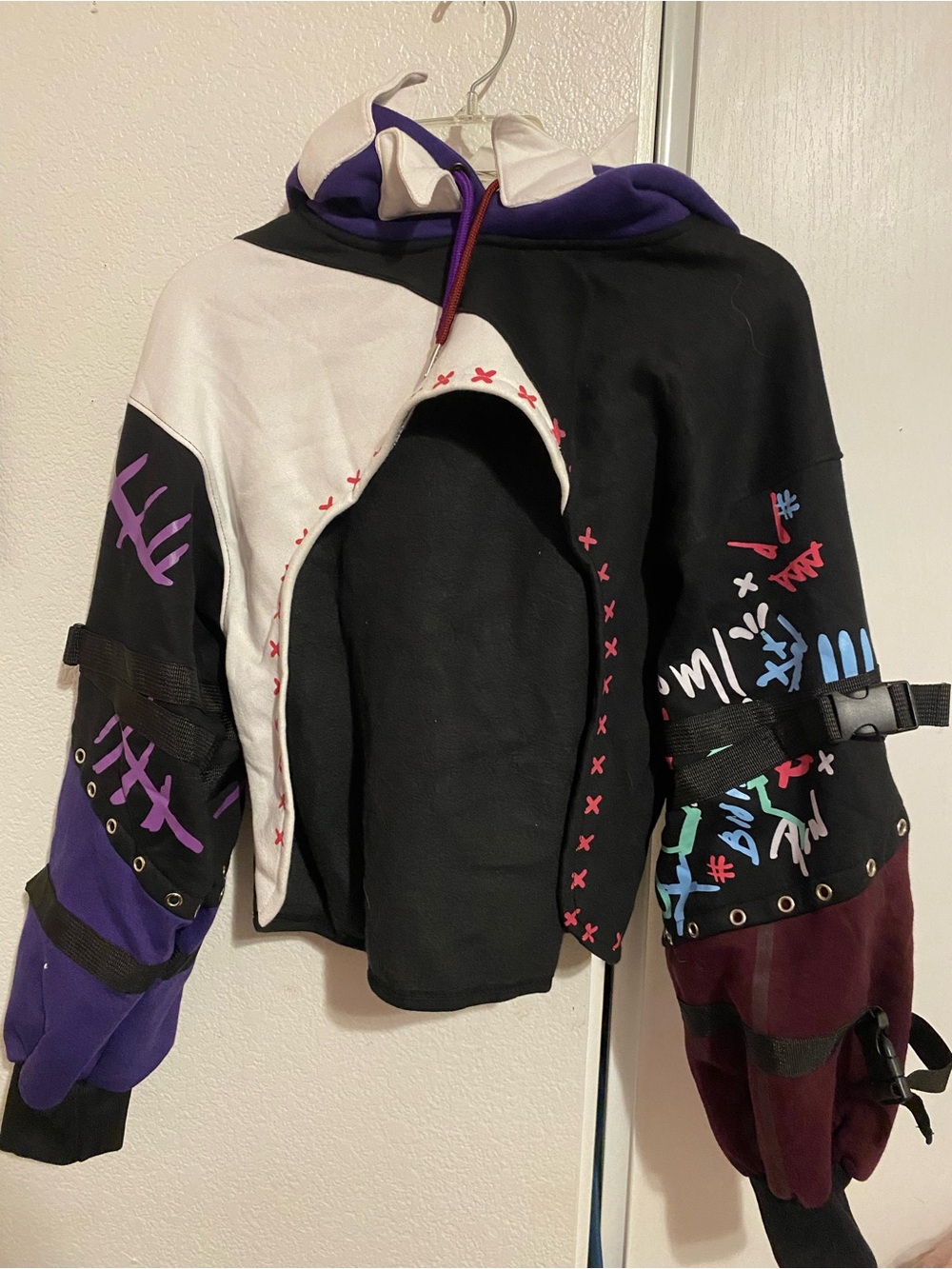 Colorblock Graphic Hoodie with Multi-Color Accents